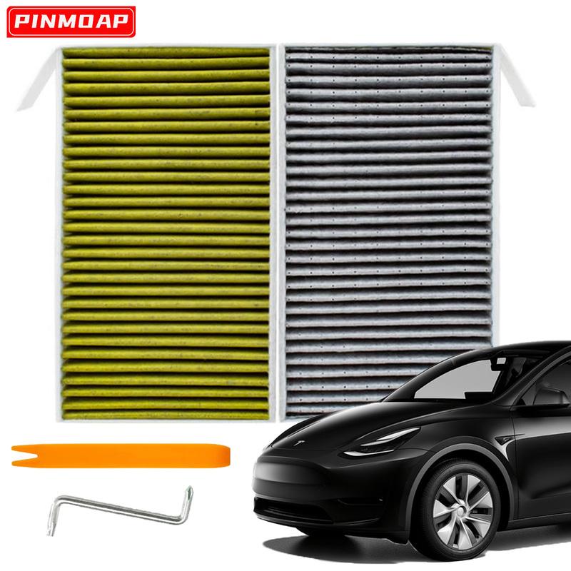 Activated Carbon Air Filter Suitable For Tesla Model 3 Y Cabin Air Filter Cartridge Matching Tool Air Conditioning Cabin Filter