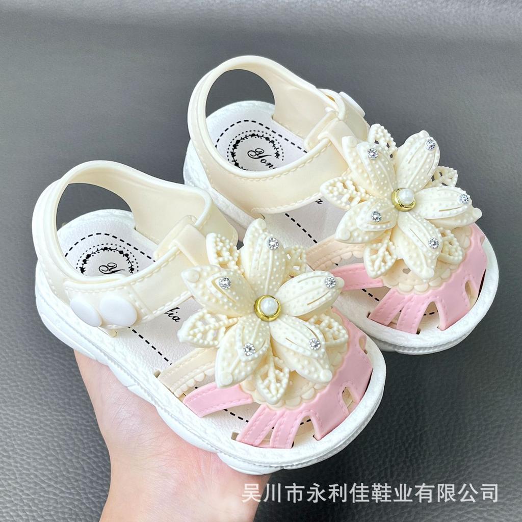 Girls' Summer Sandals for Infants and Toddlers, Baby Closed-Toe Walking Shoes for Little Princesses