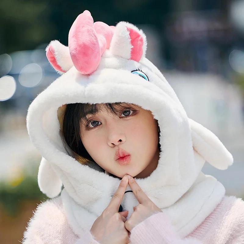 Winter Warmer Skikopfhörer Abdeckung Bequem Weiches Fleece Skimütze Schalwärmer Cartoon Niedliche Hasenohren Dekorative Helmabdeckung Mütze