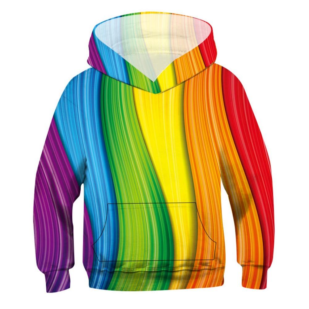 Φούτερ με Σχέδιο 3D Μαύρο Λευκό Παιδικά Πουλόβερ Μακρυμάνικα Φούτερ Αγόρια Κορίτσια Hoody Μπλούζες Streetwear Παιδικά Ρούχα Sudadera