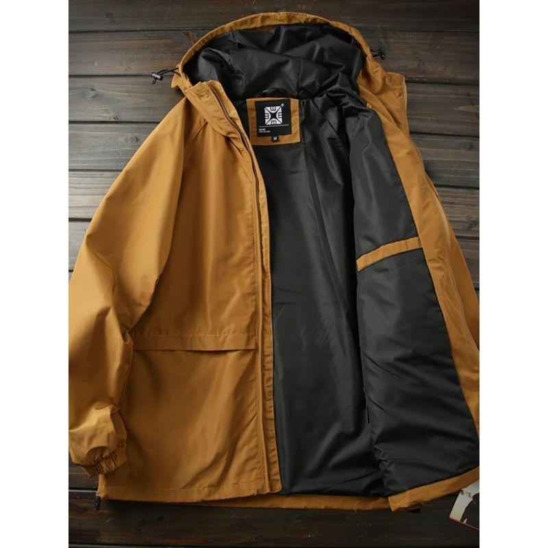 European and American Orders, Technical Waterproof and Breathable, Export Surplus Autumn Men's Hooded Windbreaker Jacket, Large Size Coat