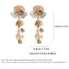 Exaggerated Flower Long Metal Dangle Earrings For Women Party Gift Gold Color Earrings Fashion Luxury Jewelry