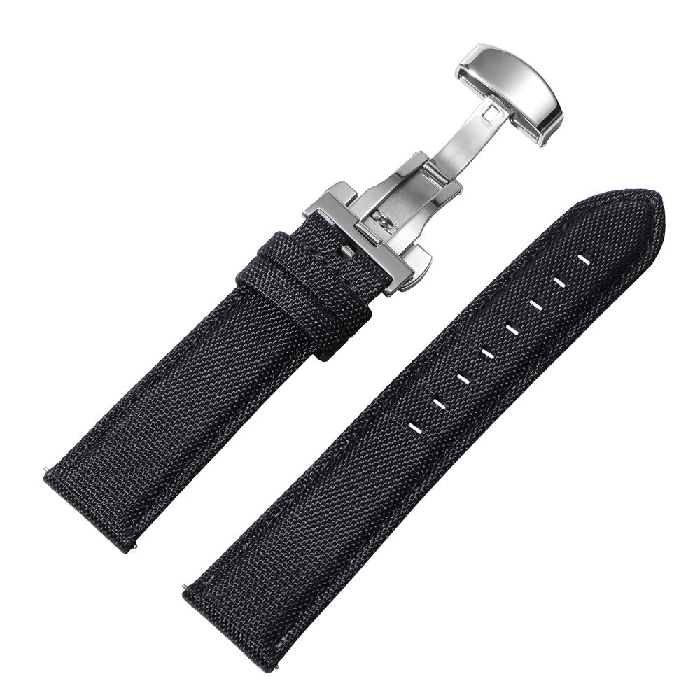 Waterproof Sailcloth Watch Band 20mm 22mm Quick Release Watch Strap Durable Nylon Wristband Sports Deployment Buckle Bracelet