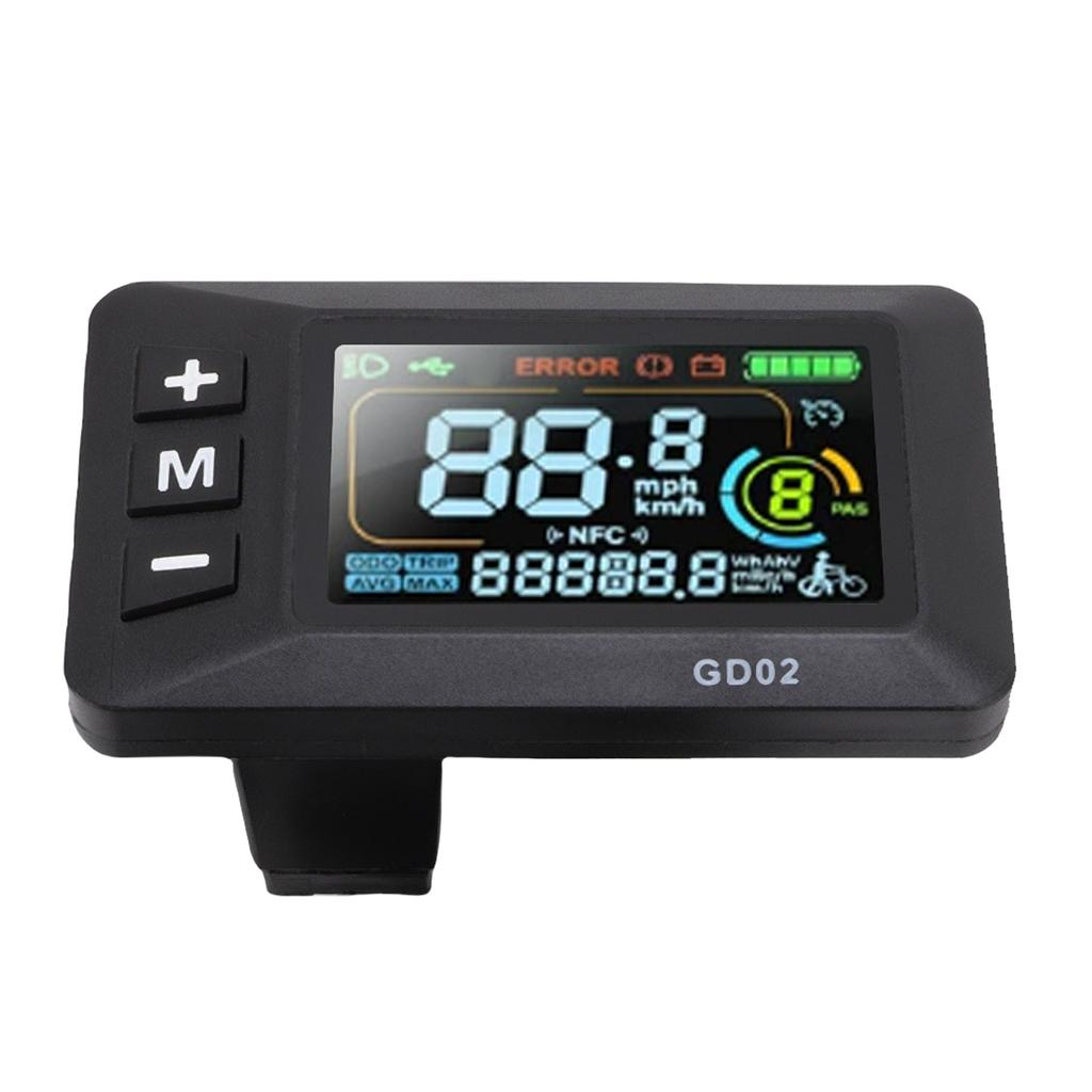 GD02 Electric Bike LCD Display Meter Color Screen Waterproofing Smart Electric Scooter Control Panel for 22.2mm