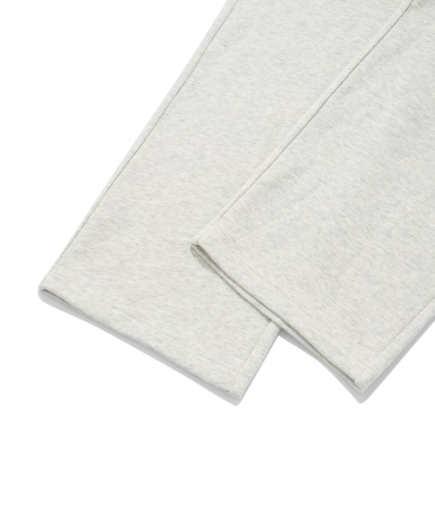 FALLETT Brush Logo One-Pleat Wide Sweatpants Oatmeal