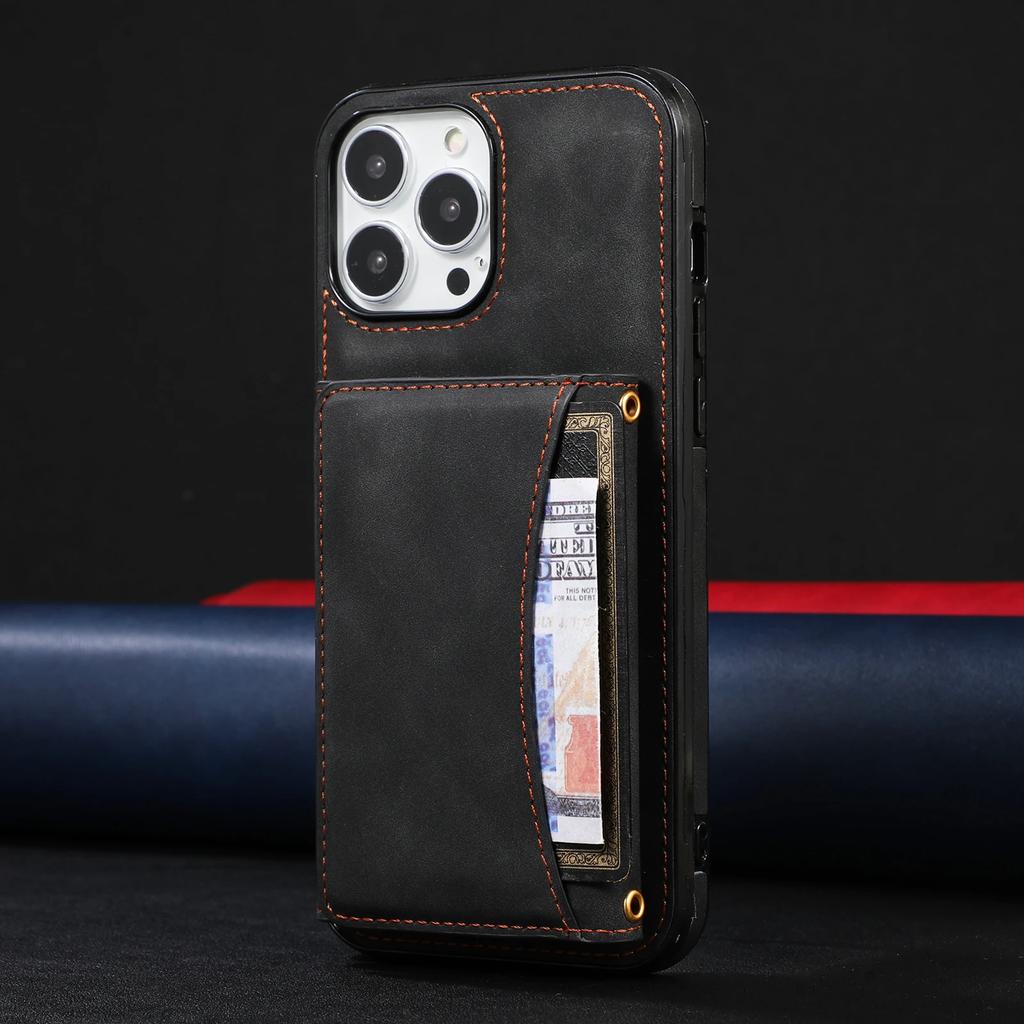 Wallet Leather Multi Cards Holder Phone Case For iPhone 16 Pro Max 15 Plus 14 13 12  Mini 11 XR X XS Se 2022 Shockproof Cover