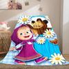 Russian animation Fairy Tale Masha and the Bear Cartoon Blanket Soft Four Seasons Home Bed Blanket Sofa Cover Office Napping Picnic Blanket M1