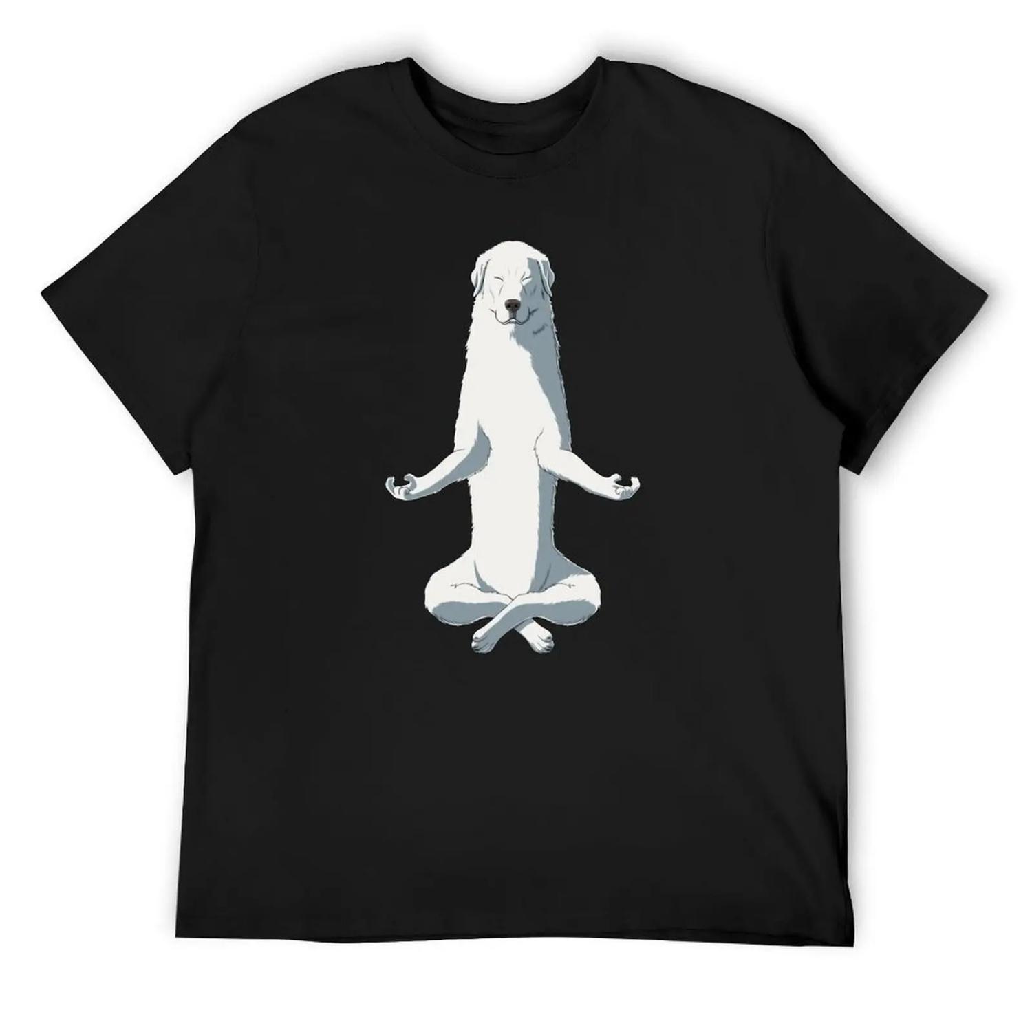 Meditating Maremma Sheepdog Dog T-Shirt luxury t-shirt Short sleeve tee anime shirt t shirts for men cotton XXXXXL разноцветный