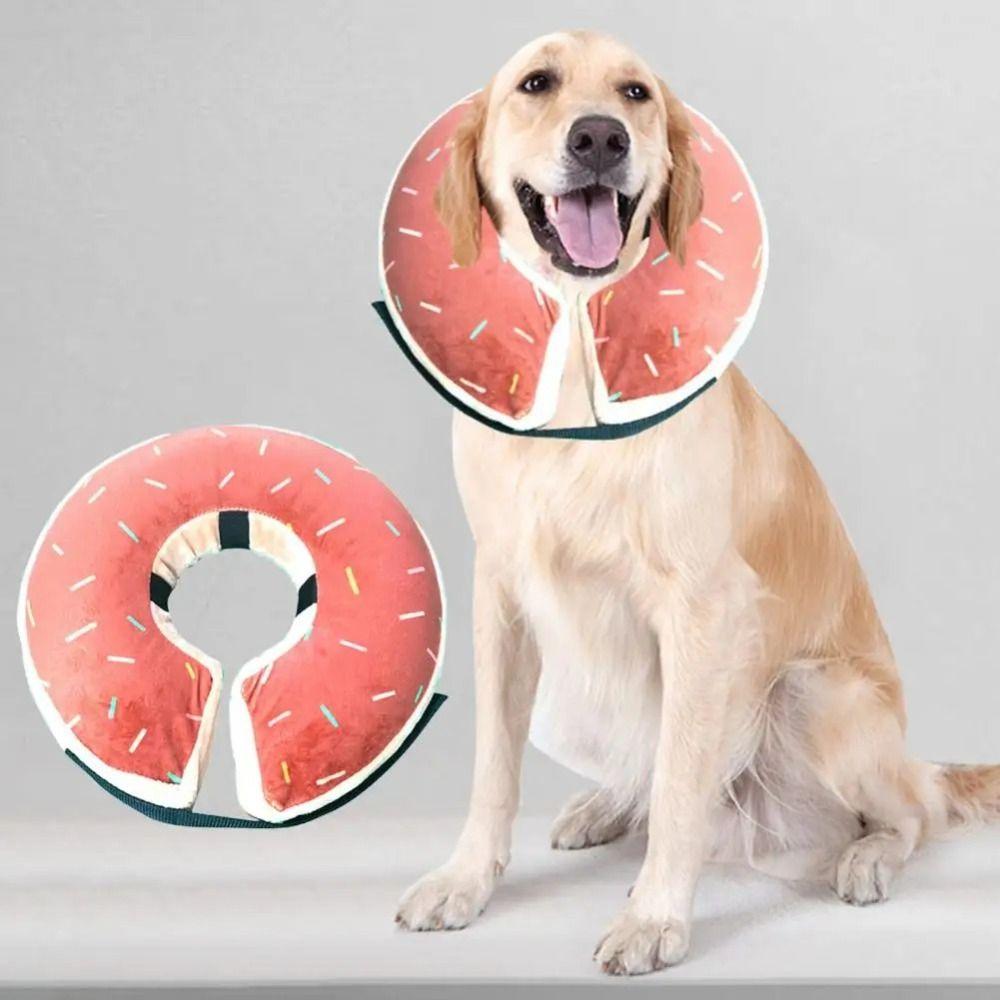 Protective Pet Recovery Cone Adjustable Inflatable Elizabeth Cone Collar Fastener Tape S/M/L/XL Dog Lick-proof Collar Wound