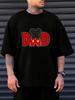 Disney Licensed Mickey Mouse Dad Graphic T-shirt - Summer Casual Short Sleeve Tee with Red & Black Print