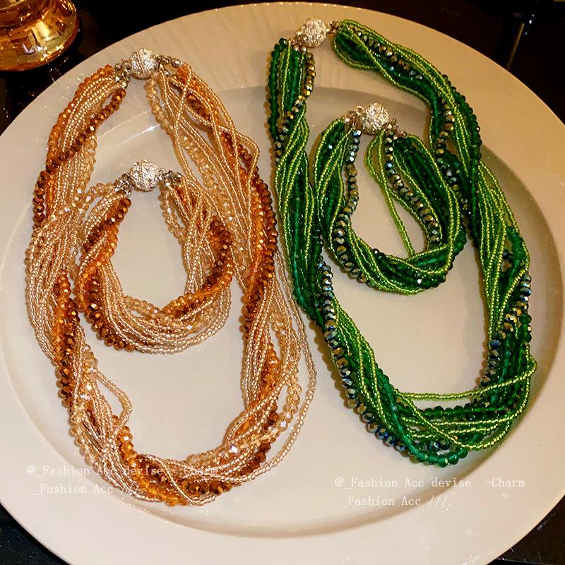 Boho Strasskristall Perlenarmband - Vielseitiger Mehrschichtiger Wickelschmuck