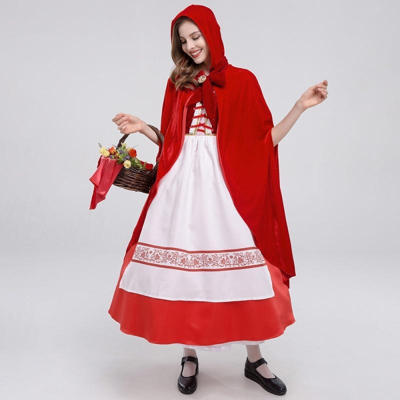 Halloween, Adult Little Red Riding Hood Christmas Party Princess Masquerade Costume, Little Red Riding Hood Dress
