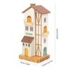 Retro Nordic Style Home Decor Wooden House Model Crafted Ornament for Living Room Office Bookshelf