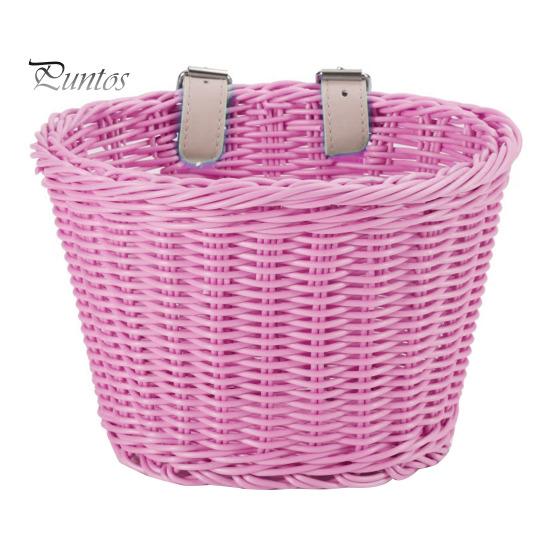 

Детская плетеная корзина для велосипеда спереди с регулируемым ремнем для малышей, мальчиков и девочек, беговел, винтажная ручная работа, плетеная корзина для хранения из ротанга, аксессуары для велосипеда S розовый