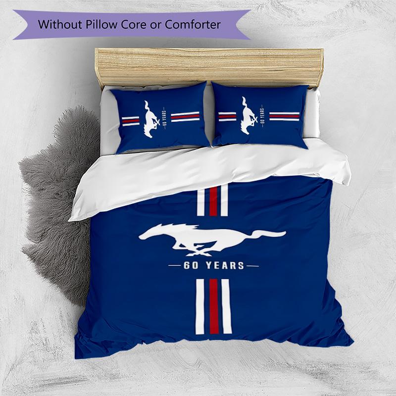 Mustang 3pcs Bedding Set Duvet Cover Closure Includes 1 Duvet Cover & 2 Pillowcases for All Seasons Bedroom Home Dorm Decor