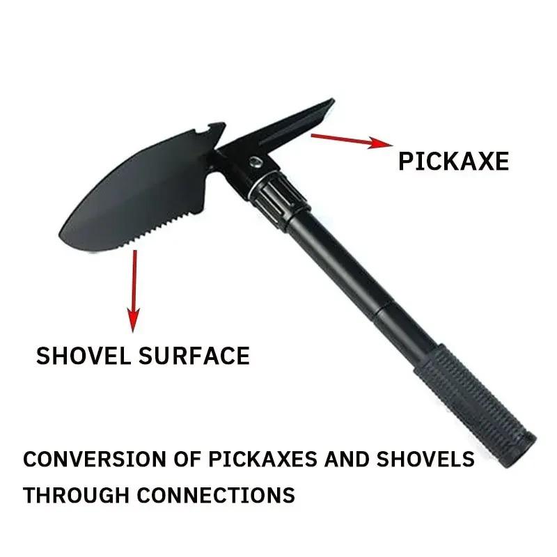Portable Engineering Military Shovel Outdoor Multi Functional Folding Military Vehicle Camping Fishing Shovel Pick Practical