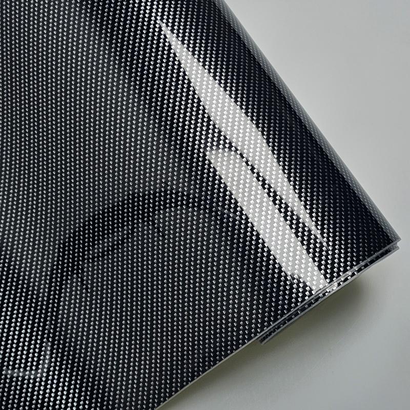 High Glossy Silver Forged Carbon Vinyl Wrap Self Adhesive DIY Styling Car Sticker Decal For Motorcycle Wrapping Car Accessories