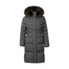  Mountia  Women S Fox Fur Belted Long Padding Premium Eco Down Khaki