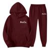 Mens Hooded Sweatshirt Set Loose Fit Printed Casual Tracksuit Fashion