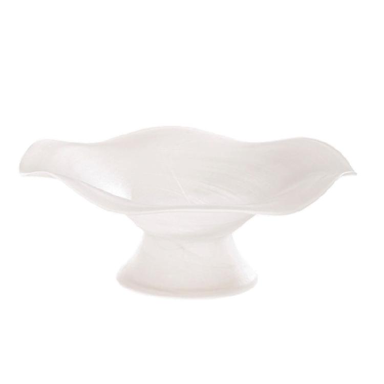 Elegant Serving Tray Glass Fruit Salad Bowl Food Serving Plate for Dessert Cookie Fruit Coffee Table Ornament белый