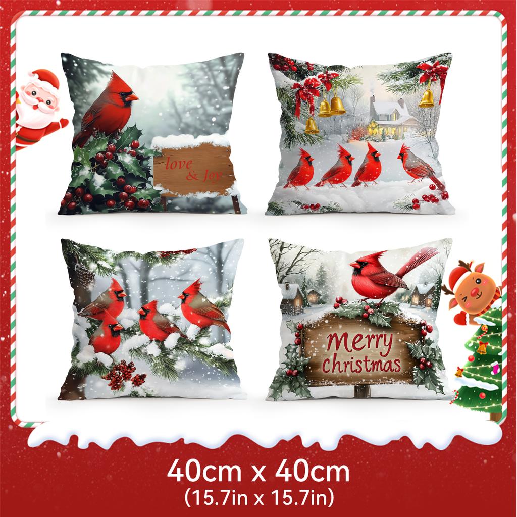 Christmas Red Bishop Pillowcase Bedroom Sofa Cushion Cover 100% Polyester Living Room Cushion Pillowcase Home Decor