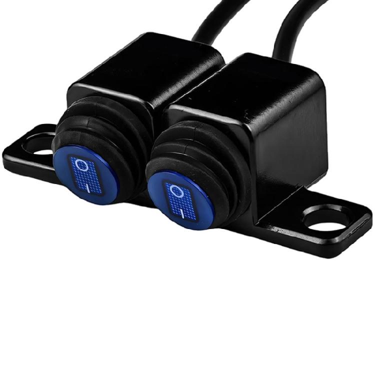 Motorbike Accessories Blue Light 2 Control Button Handlebar ON Off Switches Motorcycle Switches Waterproof for Headlight