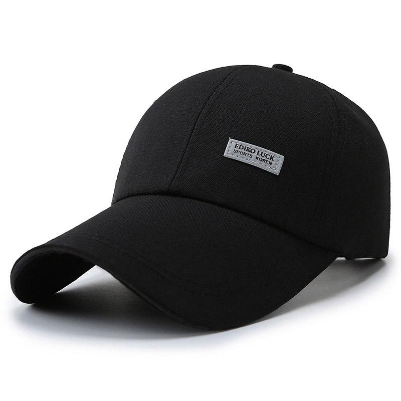 Spring and Autumn New Hat Men's Canvas Luminous Label Printing Baseball Cap Sunshade Sunscreen Big Eaves Cap