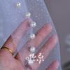 Detachable Glitter Tulle Puff Short Sleeve Cuffs, Mixed Size Pearl Beaded Sheer Arm Covers for Wedding Bridal Evening Dress
