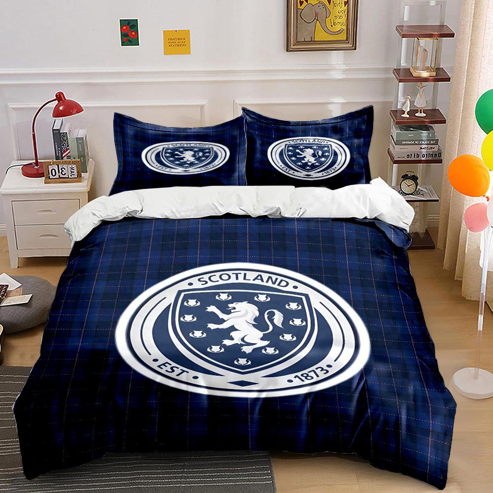 Set Biancheria da Letto Leone Cresta Scozia Set Copripiumino Copripiumino Federe (1 * Copripiumino 2 * Federe, senza piumino)