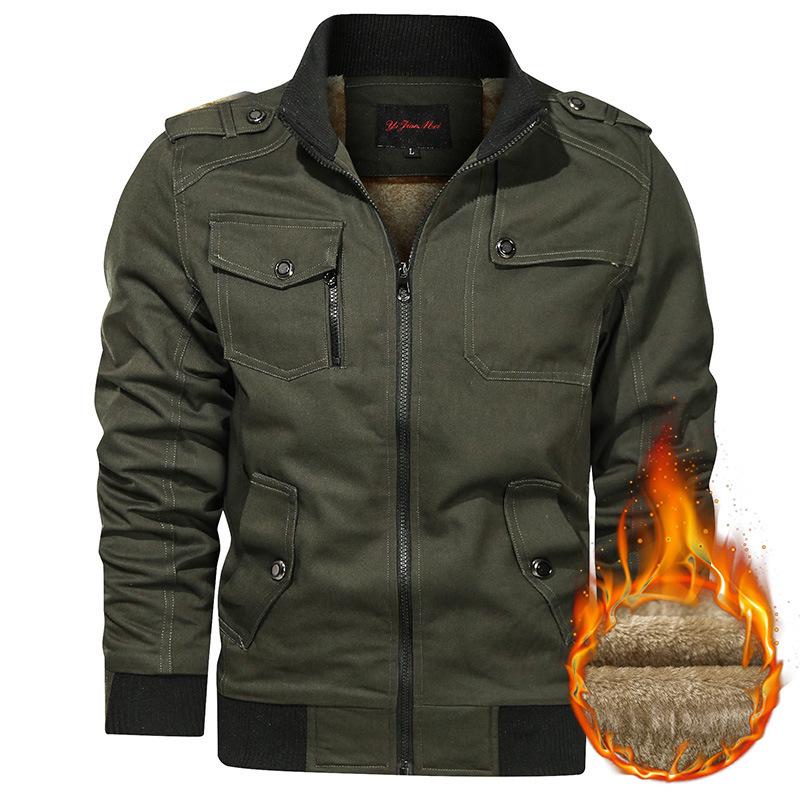 2026 Modische Koreanische Denimjacke für Herren mit Stehkragen - Verdickte Reine Baumwolle Oberbekleidung für Frühling und Herbst