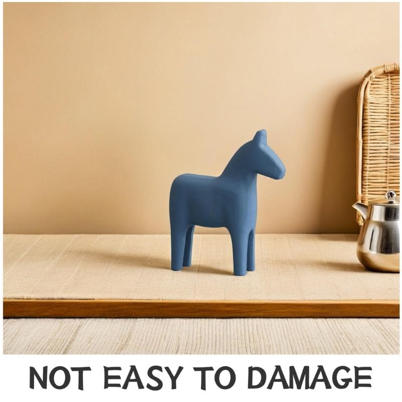 Stylish Swedish Dala Horse Figurine Art Piece Animal Statue for Bookshelves Desk Shelf Minimalist Room Aesthetic Decors