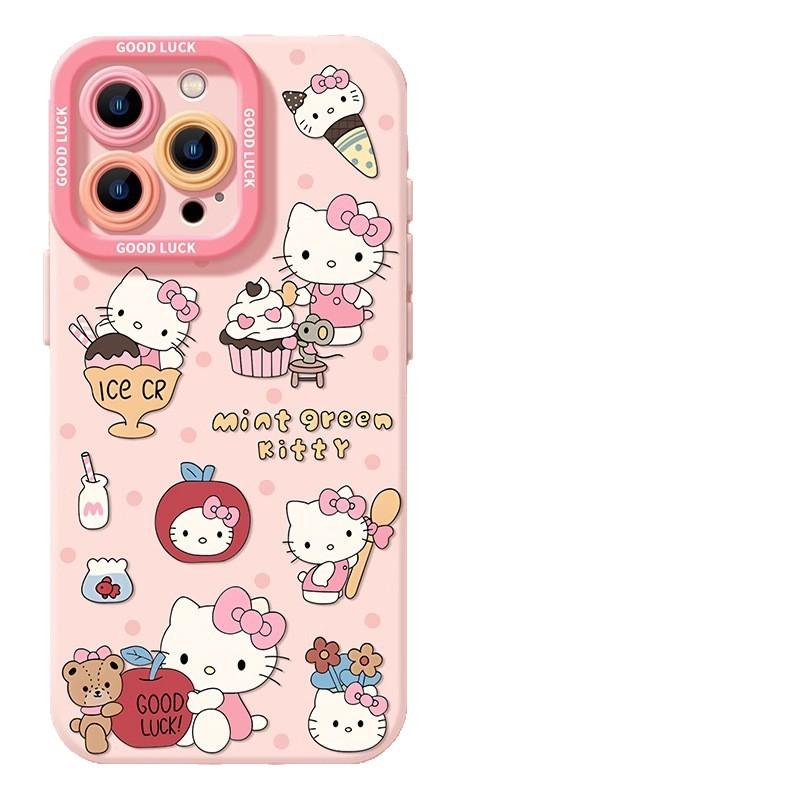Sweetheart Kitty Cat Apple 17promax Mobile Phone Case Iphone15 Pink 14 Silicone 13 with Lanyard 16