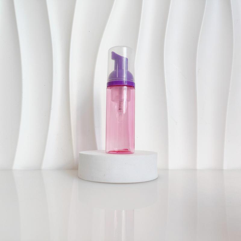 60ml Red Translucent Mousse Dispenser: Cosmetic Brush Foam Bottle for Face Wash and Travel Use