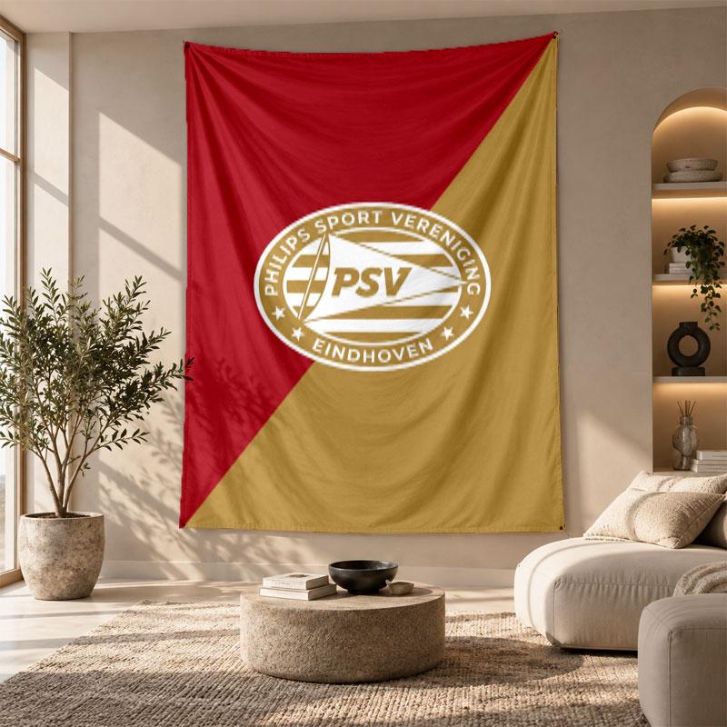 Decorative Tapestry,PSV Eindhoven FC Printed Wall Art, Lightweight Wall Hanging For Bedroom Background