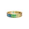 Matrix Inlaid Decoration Gold-plated Zirconia Gemstone Ring Women's Multi-color 5686635