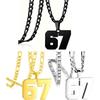 67 Chain 67 Necklace Chains for Boys Man Stainless Steel Basketball Soccer Baseball Team Number Pendant Chunky Chain Sport Necklace