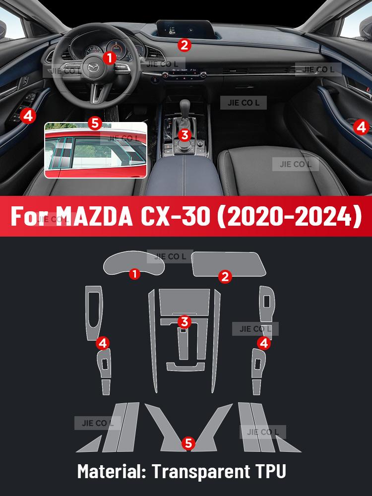 Auto Central Control Screen TPU Navigation Anti Scratch interior Protection Film GPS Navigation For MAZDA CX-30 2020-2024 DD4