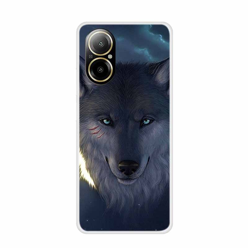 Soft Case For Realme C67 Painting Animals Luxury Silicone Phone Cover for Realme C 67 Protector Transparent Shell Clear Cases