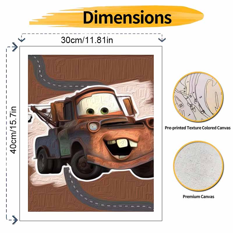 Disney Mater Cars oil paint by numbers painting kit handmade diy home decor gifts wall art hobbycraft canvas painting for adults kits