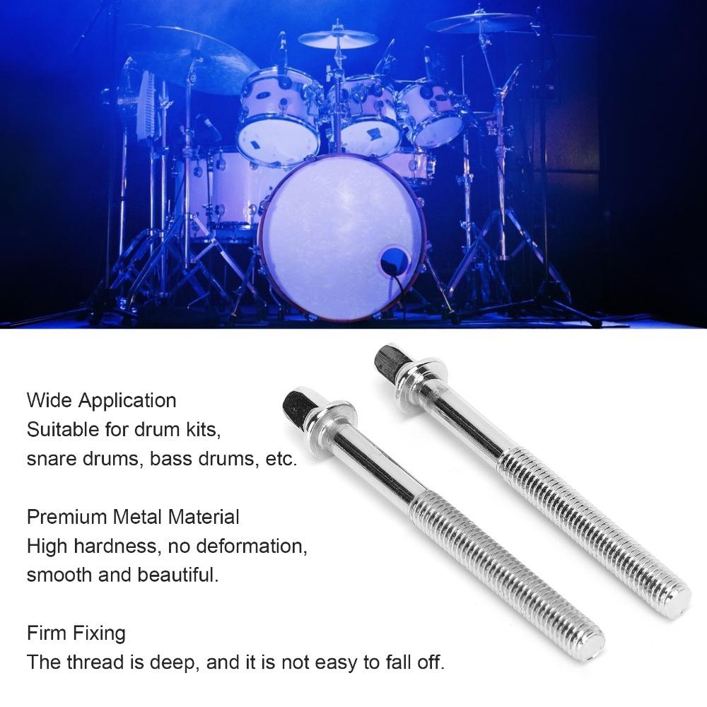6PCS Metal Material Drum Tension Rods 70mm Length Percussion Replacement Screws For Jazz Drum Kit