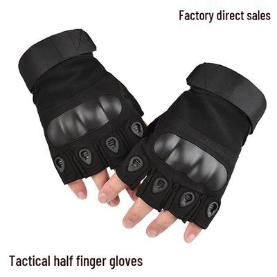 Men's Tactical Half-Finger Non-Slip Cycling Gloves for Spring/Autumn - Wear-Resistant, Protective, Ideal for Outdoor Training & Motorcycling