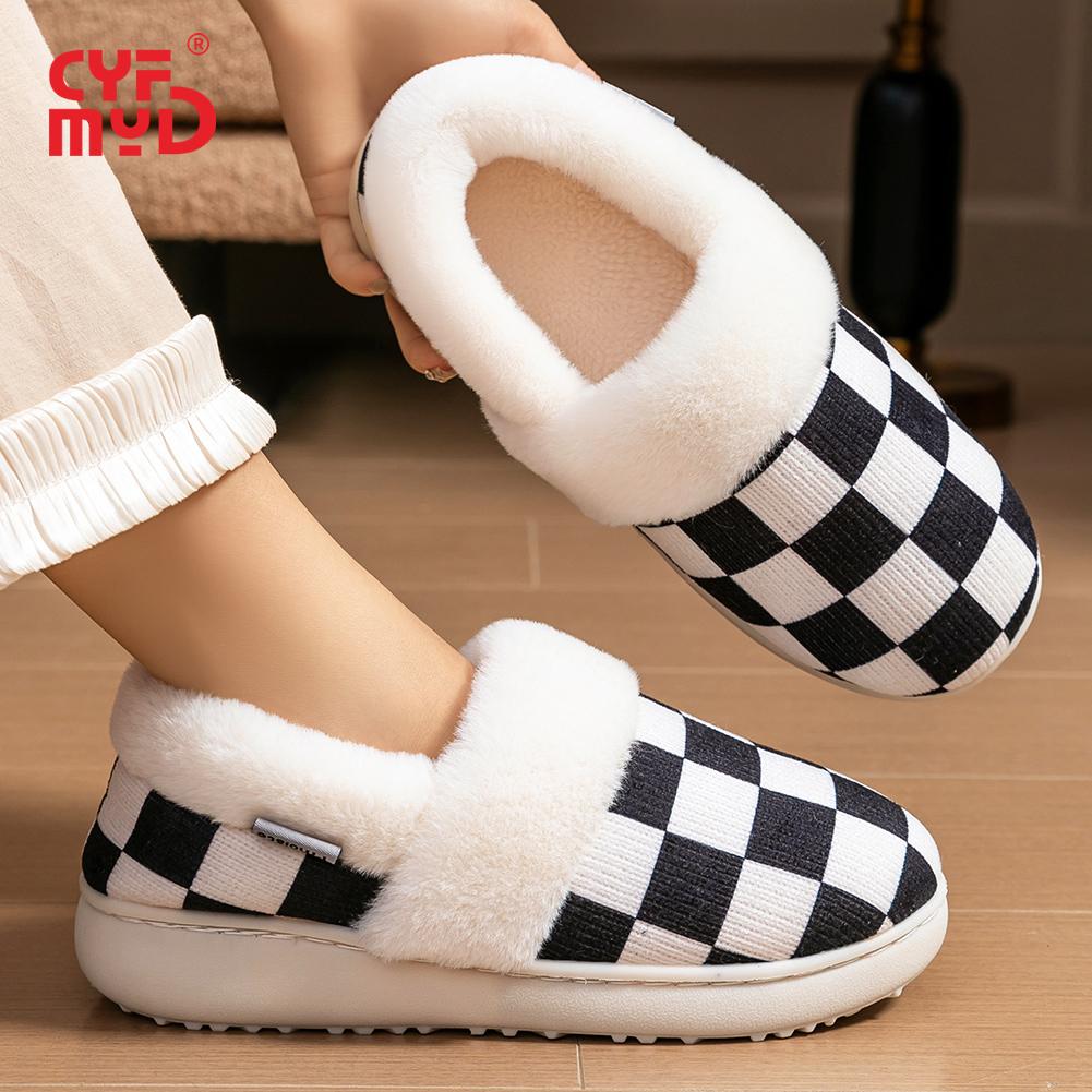 Memory foam slippers women textile wedge TPR sole warm home shoes winter soft comfortable 42-43 1756₽