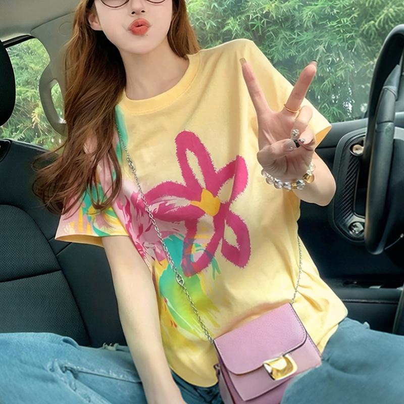ZANZEA Women Funny Print Casual Round Neck Short Sleeve T-Shirts
