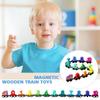 12 kusů/sada Magnetický digitální vlak Barevné poznávání Dřevěná hračka Učení Auto Montessori Dětská montáž Vzdělávací hračky
