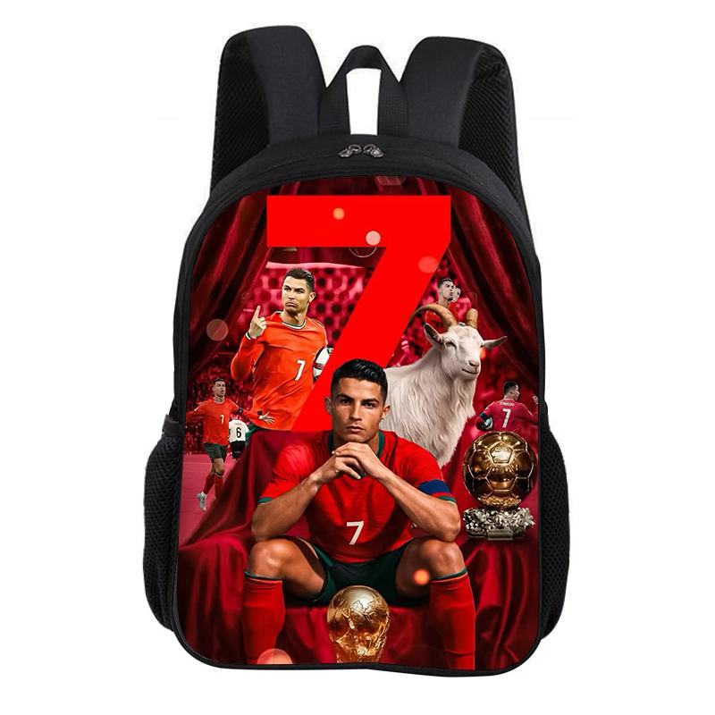 Ronaldo School Backpack CR Football Star Rucksack Child Bookbag Knapsack Fashion Schoolbag Football Sports Backpack Kids Gift