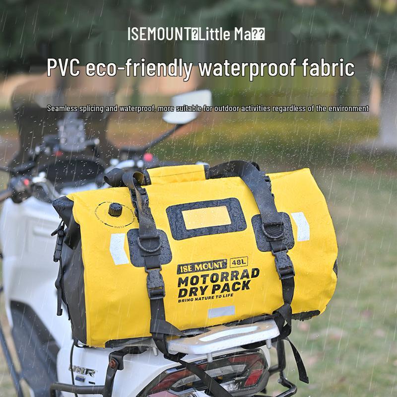 ISE MOUNT Waterproof Motorcycle Rear Seat Bag - Large Capacity, Convertible Backpack/Shoulder Bag for Outdoor Travel and Cycling.
