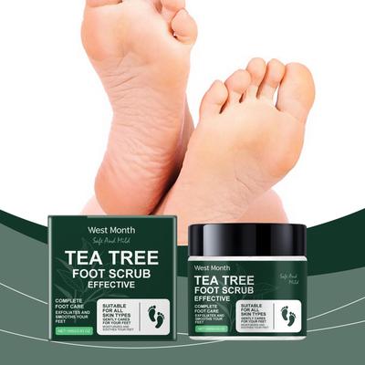 Exfoliating Tea Tree Foot Scrub Helps Remove Dead Skin Soften Rough Dry Feet Skin Cleansing Moisturizing Smooth Cracked Heels