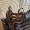 Motorcycle Wind Rivet Single Shoulder Bag, Women's Crossbody Bag, High-end Underarm Bag