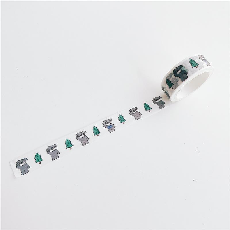 5m Black White Plaid Washi Tape Korean Ins Style Hand Drawn English Letters Decorative Paper Tape for Journaling Scrapbooking