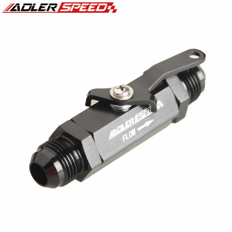 s+ AN4 AN6 AN8 AN10 AN12 AN16 Aluminum Inline Fuel Filter Shut Off Valve Cut Off Valve Fitting W/ Cable Lever Black/Blue